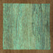 Square Abstract Turquoise Modern Rug, abs1572turq