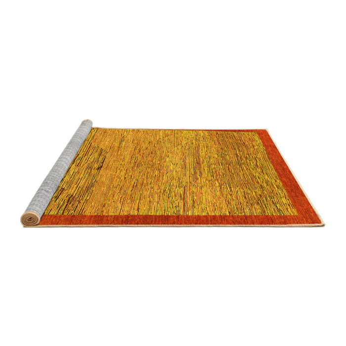 Sideview of Machine Washable Abstract Yellow Modern Rug, wshabs1572yw