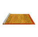 Sideview of Machine Washable Abstract Yellow Modern Rug, wshabs1572yw