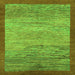 Square Machine Washable Abstract Green Modern Area Rugs, wshabs1572grn