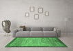 Machine Washable Abstract Emerald Green Modern Area Rugs in a Living Room,, wshabs1572emgrn