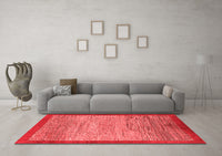 Machine Washable Abstract Red Modern Rug, wshabs1572red