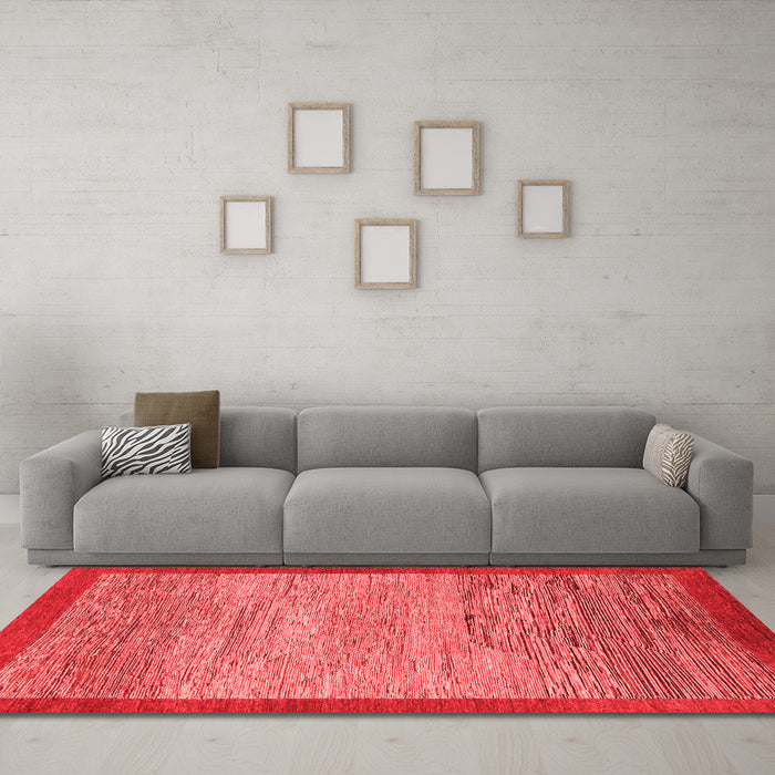 Modern Red Washable Rugs