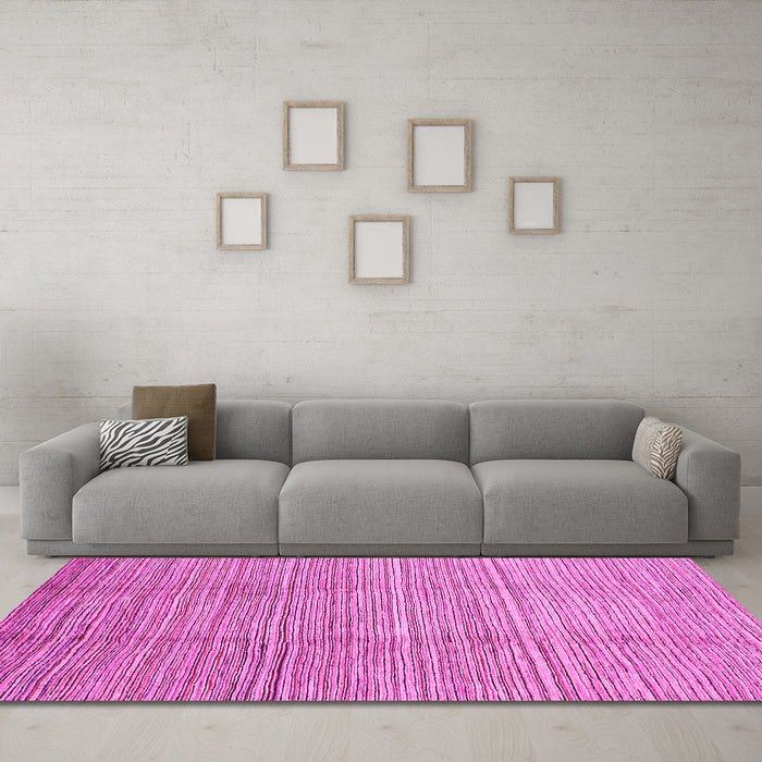 Machine Washable Abstract Pink Modern Rug in a Living Room, wshabs1573pnk