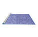 Sideview of Machine Washable Abstract Blue Modern Rug, wshabs1573blu