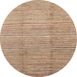 Round Machine Washable Abstract Yellow Rug, wshabs1573