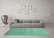 Machine Washable Abstract Turquoise Modern Area Rugs in a Living Room,, wshabs1573turq