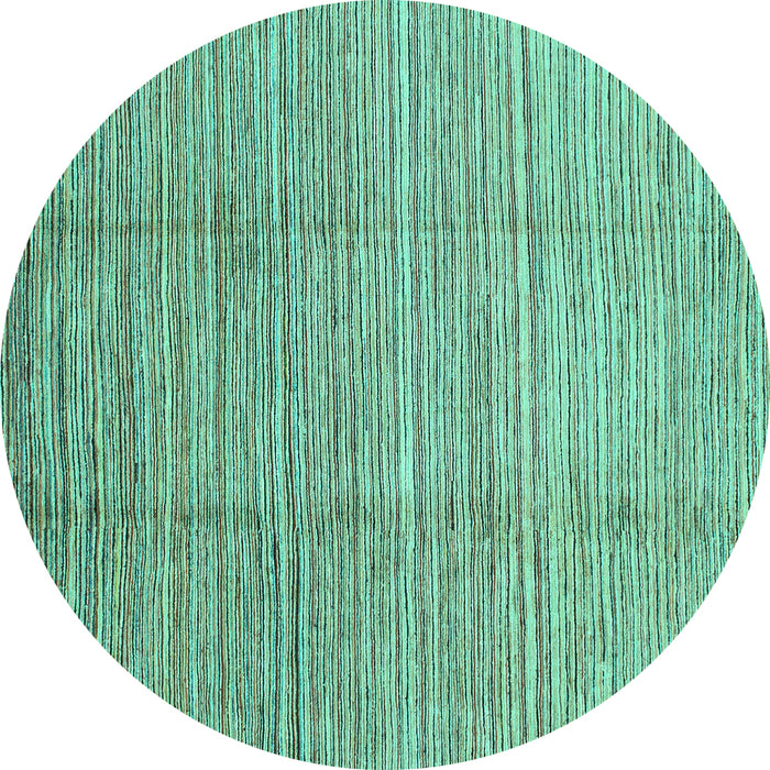 Round Abstract Turquoise Modern Rug, abs1573turq