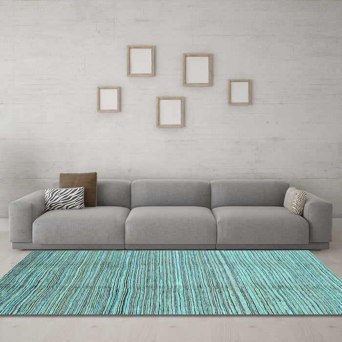Machine Washable Abstract Light Blue Modern Rug in a Living Room, wshabs1573lblu