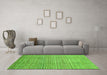 Machine Washable Abstract Green Modern Area Rugs in a Living Room,, wshabs1573grn