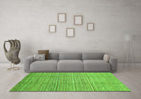 Machine Washable Abstract Green Modern Rug, wshabs1573grn