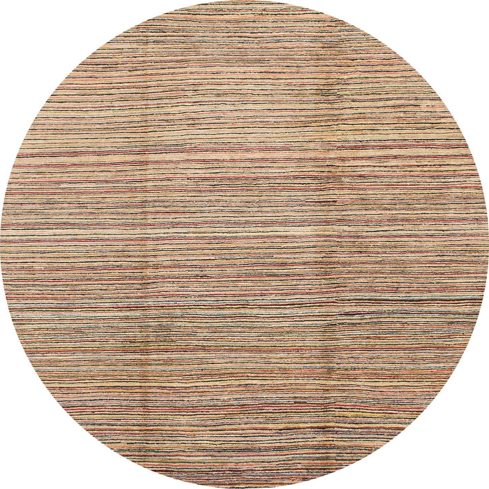Round Abstract Yellow Modern Rug, abs1573