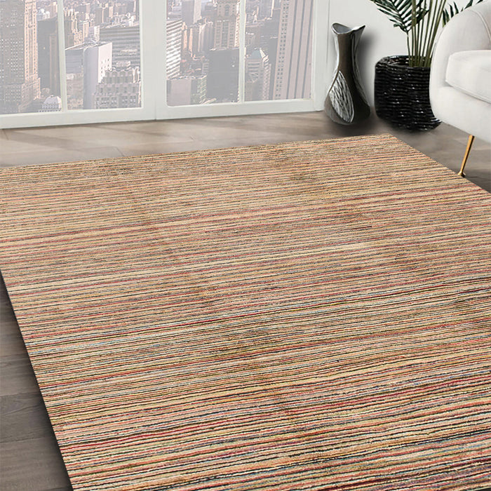 Abstract Yellow Modern Rug in Family Room, abs1573