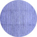 Round Machine Washable Abstract Blue Modern Rug, wshabs1573blu