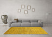 Machine Washable Abstract Yellow Modern Rug in a Living Room, wshabs1573yw