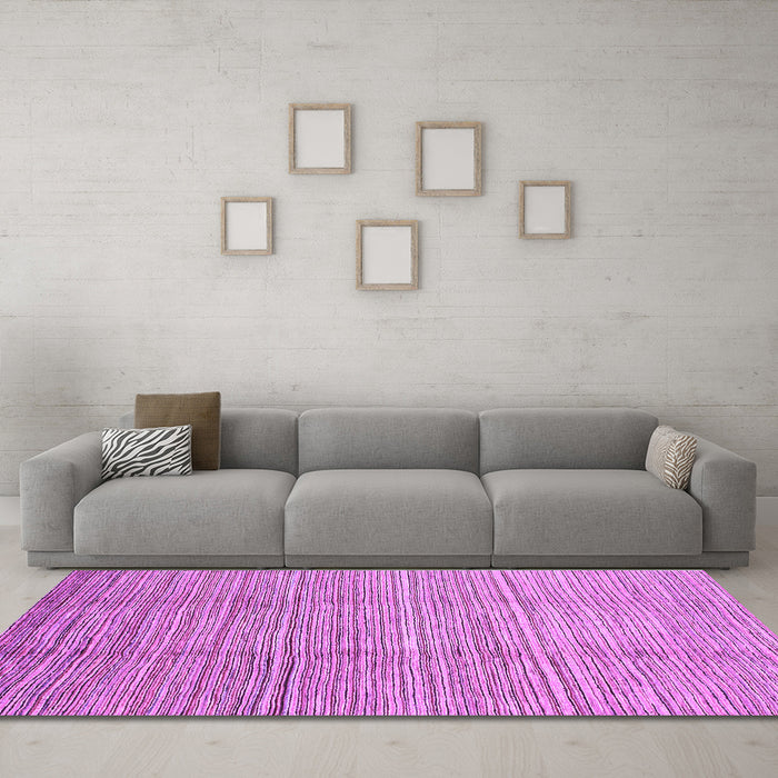 Machine Washable Abstract Purple Modern Area Rugs in a Living Room, wshabs1573pur