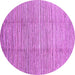 Round Machine Washable Abstract Purple Modern Area Rugs, wshabs1573pur