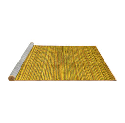 Sideview of Machine Washable Abstract Yellow Modern Rug, wshabs1573yw