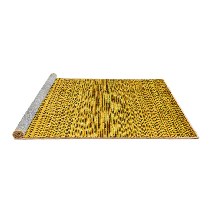 Sideview of Machine Washable Abstract Yellow Modern Rug, wshabs1573yw