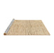 Sideview of Machine Washable Abstract Brown Gold Rug, wshabs1574