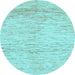 Round Abstract Light Blue Modern Rug, abs1574lblu