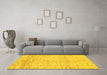 Machine Washable Abstract Yellow Modern Rug in a Living Room, wshabs1574yw