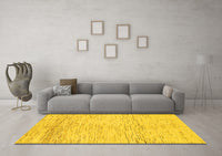 Machine Washable Abstract Yellow Modern Rug, wshabs1574yw