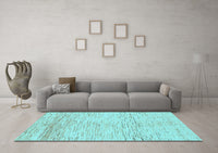 Machine Washable Abstract Light Blue Modern Rug, wshabs1574lblu