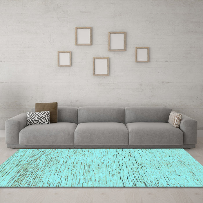 Machine Washable Abstract Light Blue Modern Rug in a Living Room, wshabs1574lblu