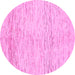 Round Machine Washable Abstract Pink Modern Rug, wshabs1574pnk