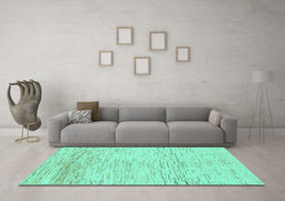 Machine Washable Abstract Turquoise Modern Area Rugs in a Living Room,, wshabs1574turq