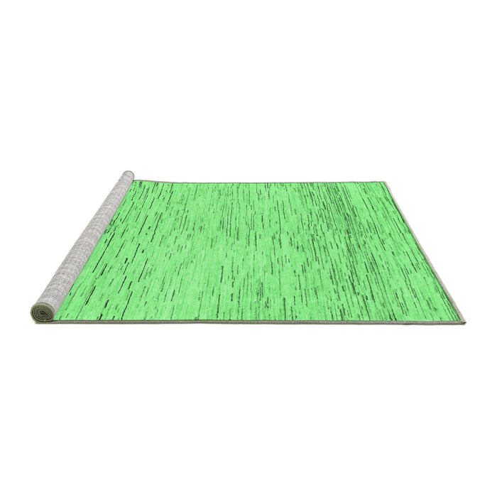 Sideview of Machine Washable Abstract Emerald Green Modern Area Rugs, wshabs1574emgrn