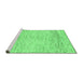 Sideview of Machine Washable Abstract Emerald Green Modern Area Rugs, wshabs1574emgrn