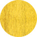 Round Machine Washable Abstract Yellow Modern Rug, wshabs1574yw