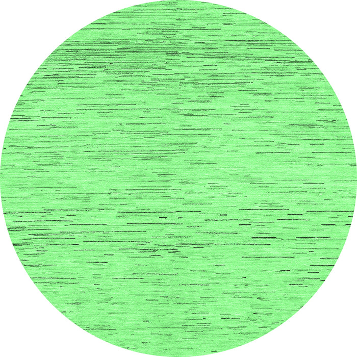 Round Abstract Emerald Green Modern Rug, abs1574emgrn