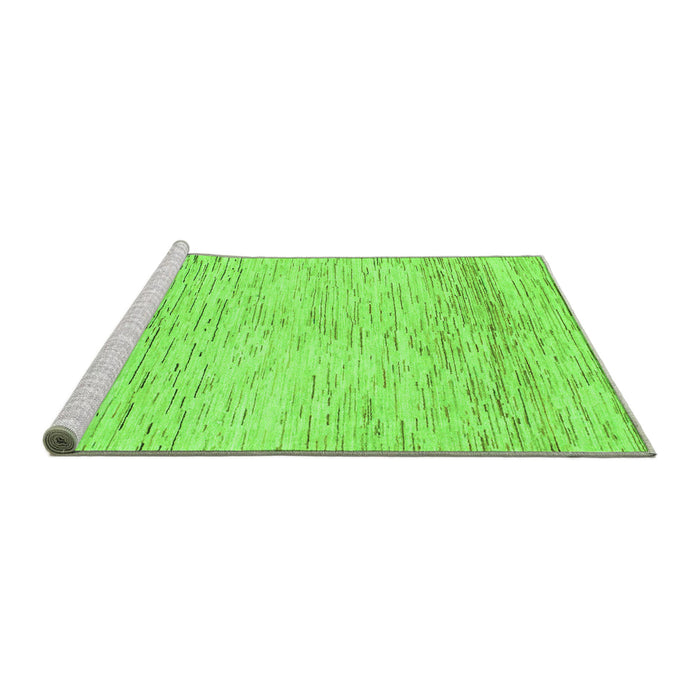 Sideview of Machine Washable Abstract Green Modern Area Rugs, wshabs1574grn