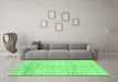 Machine Washable Abstract Emerald Green Modern Area Rugs in a Living Room,, wshabs1574emgrn