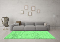 Machine Washable Abstract Emerald Green Modern Rug, wshabs1574emgrn