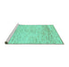 Sideview of Machine Washable Abstract Turquoise Modern Area Rugs, wshabs1574turq