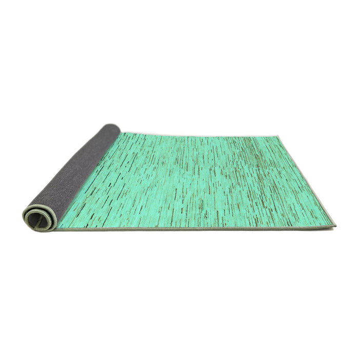 Sideview of Abstract Turquoise Modern Rug, abs1574turq