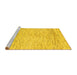 Sideview of Machine Washable Abstract Yellow Modern Rug, wshabs1574yw