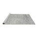 Sideview of Machine Washable Abstract Gray Modern Rug, wshabs1574gry