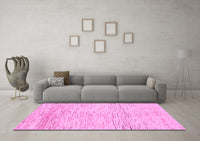 Machine Washable Abstract Pink Modern Rug, wshabs1574pnk