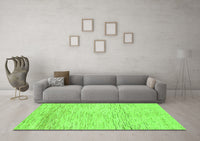 Machine Washable Abstract Green Modern Rug, wshabs1574grn