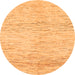 Round Machine Washable Abstract Orange Modern Area Rugs, wshabs1574org