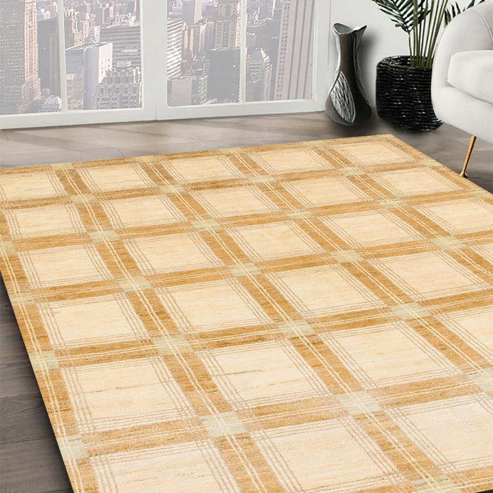 Machine Washable Abstract Sun Yellow Rug in a Family Room, wshabs1575