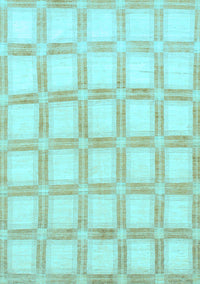 Checkered Light Blue Modern Rug, abs1575lblu