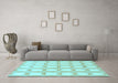 Machine Washable Checkered Light Blue Modern Rug in a Living Room, wshabs1575lblu