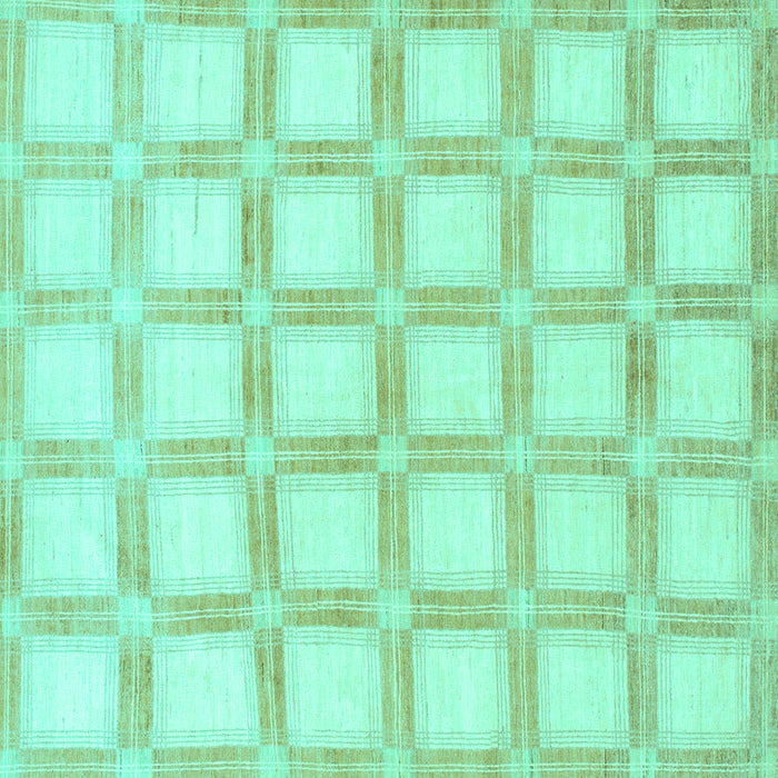 Square Machine Washable Checkered Turquoise Modern Area Rugs, wshabs1575turq