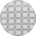 Round Machine Washable Checkered Gray Modern Rug, wshabs1575gry